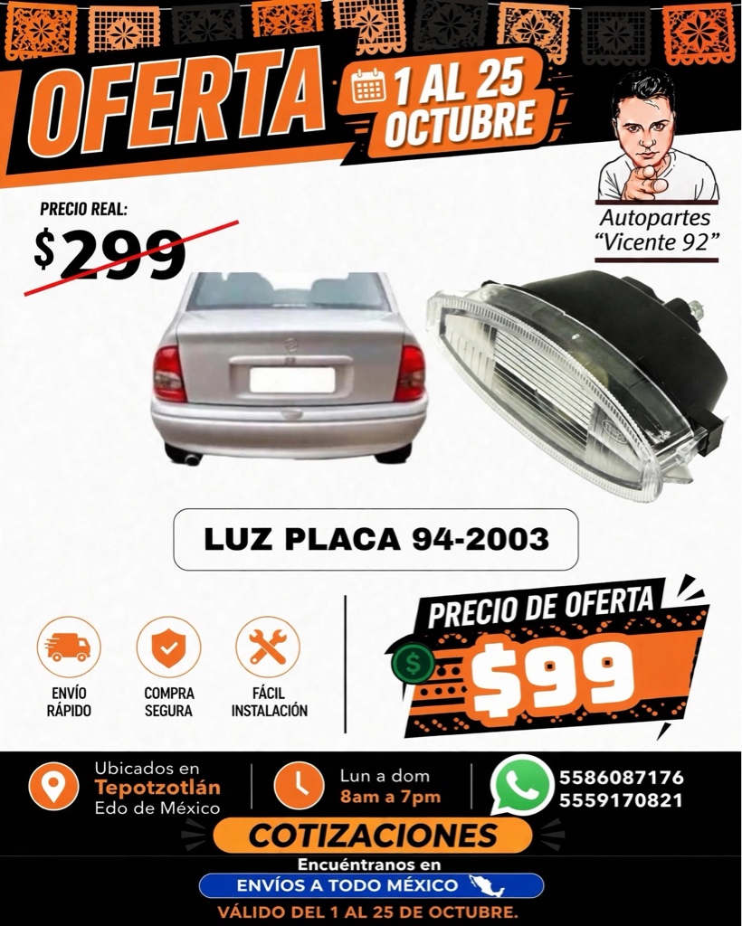 LUZ PLACA CHEVY C1