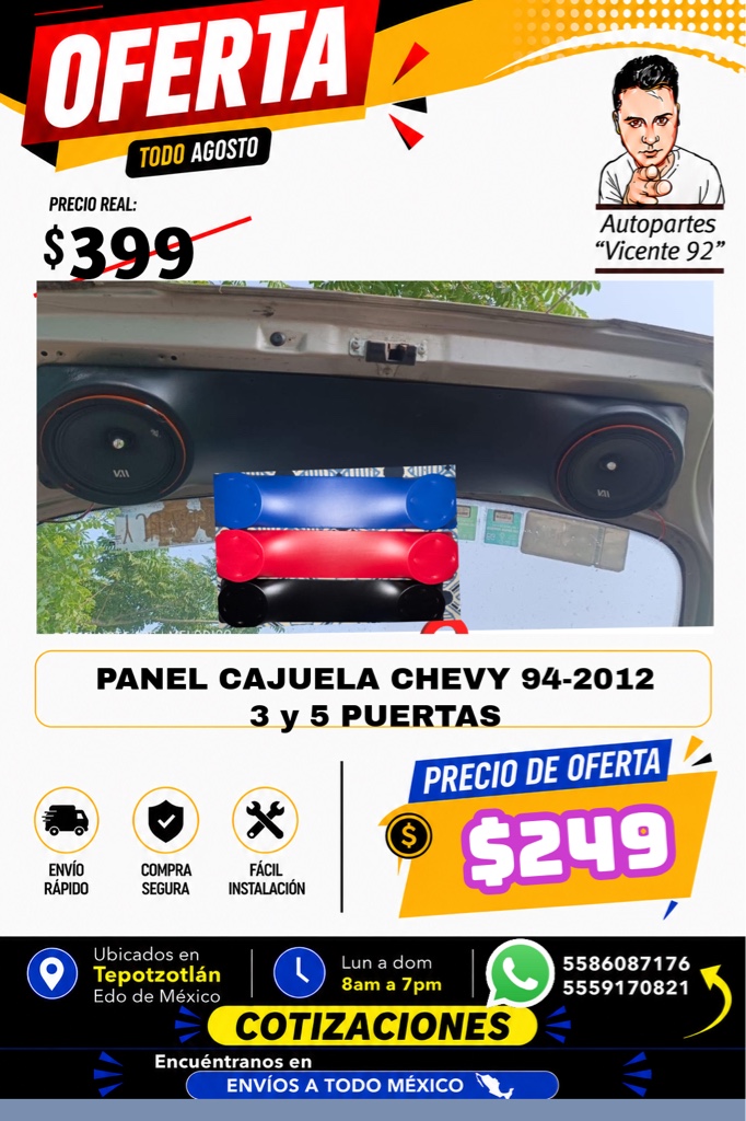 TAPA PANEL PUERTA TRASERA CHEVY POP