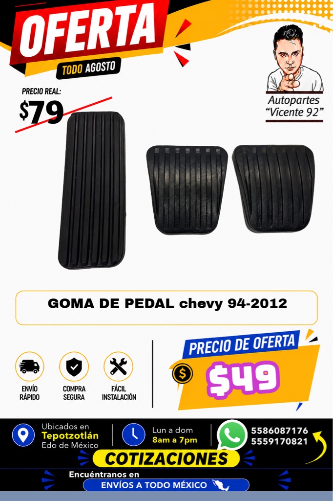 KIT DE PEDALES DE GOMA