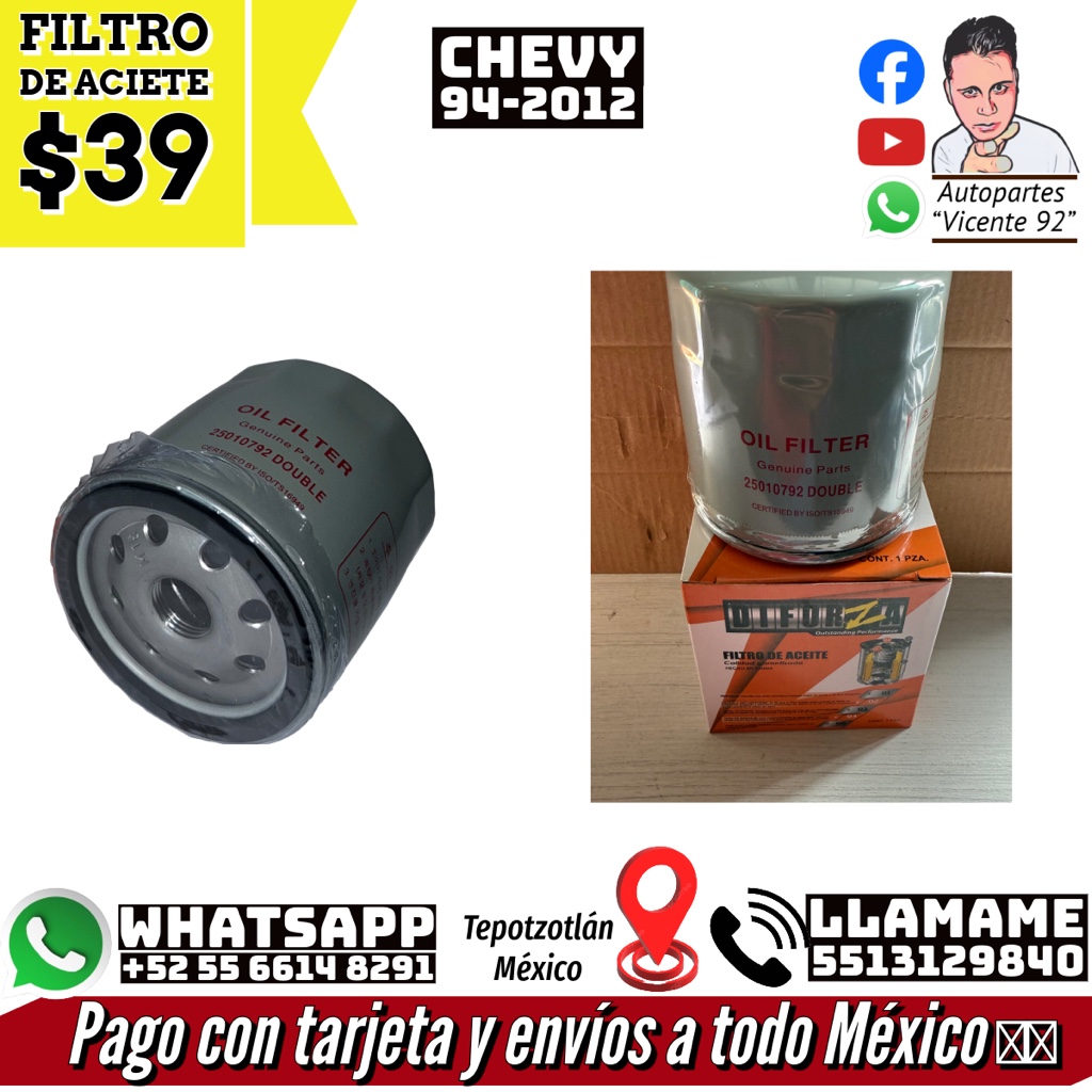 FILTRO ACEITE CHEVY/CORSA DIFORZA/MOTORFIL