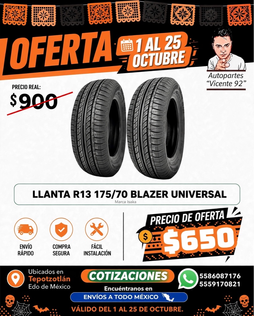 LLANTA 13" 175/70
