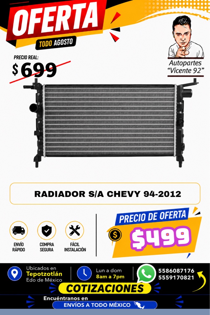 RADIADOR CHEVY S/A 100
