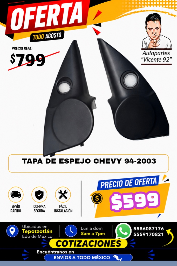 TAPA ESPEJO CHEVY