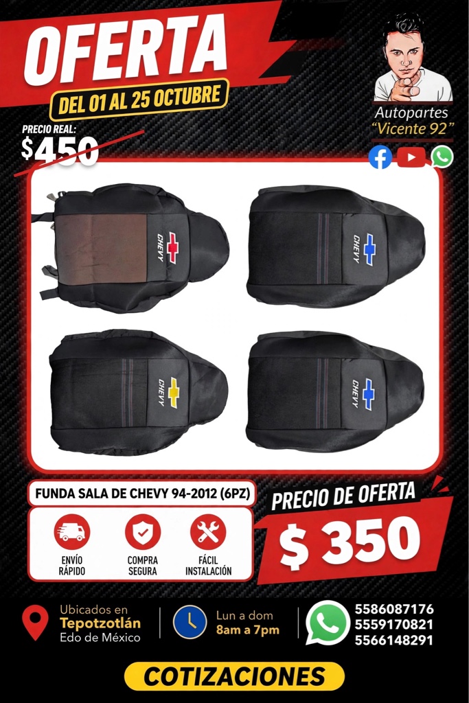 FUNDA DE SALA CHEVY