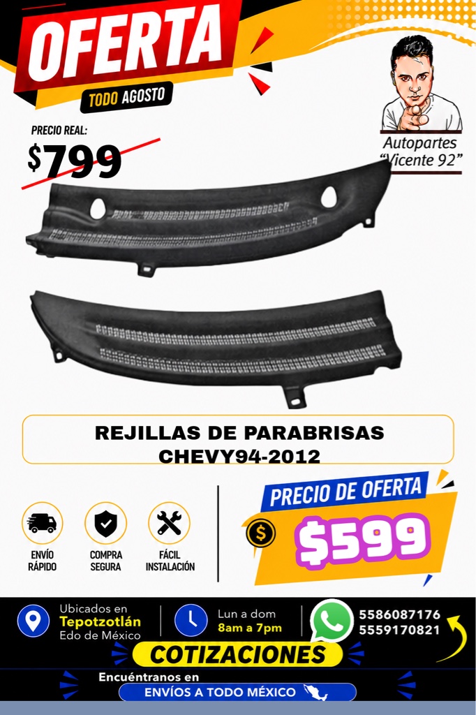 REJILLA  PARABRISAS CHEVY