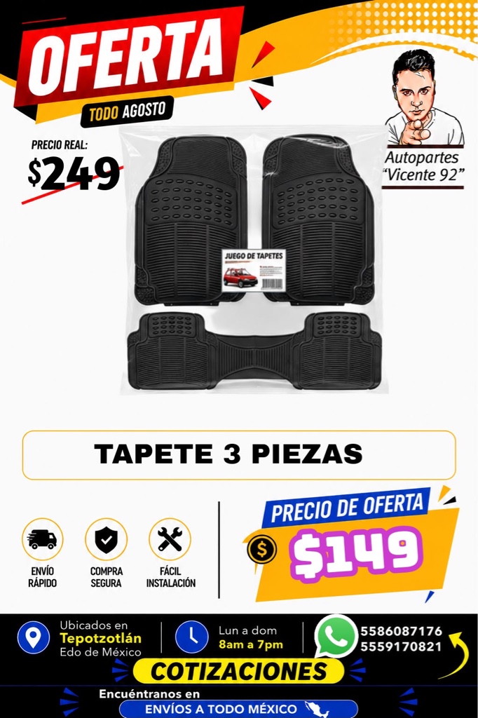 TAPETE 3 PIEZAS