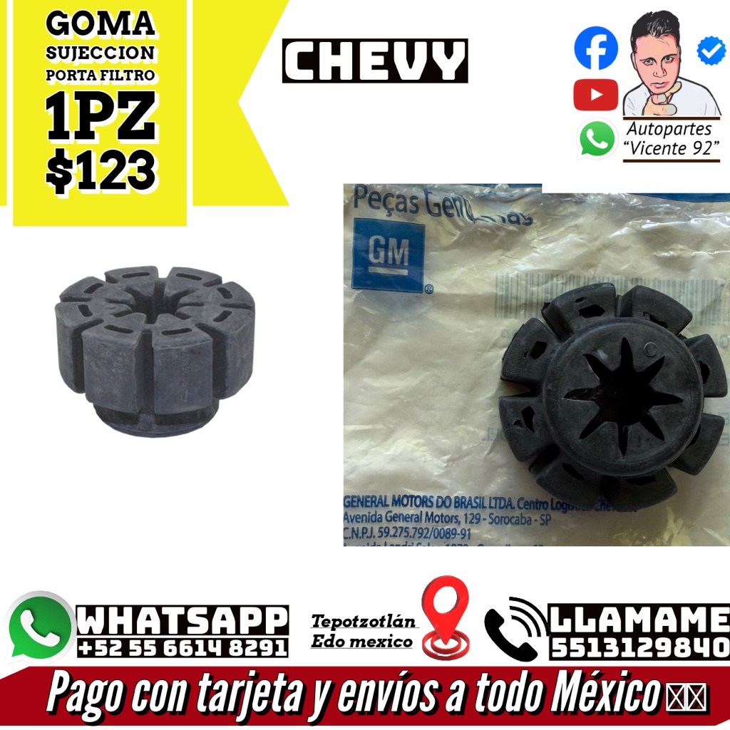 GOMA SUGECCION PORTA FILTRO GM