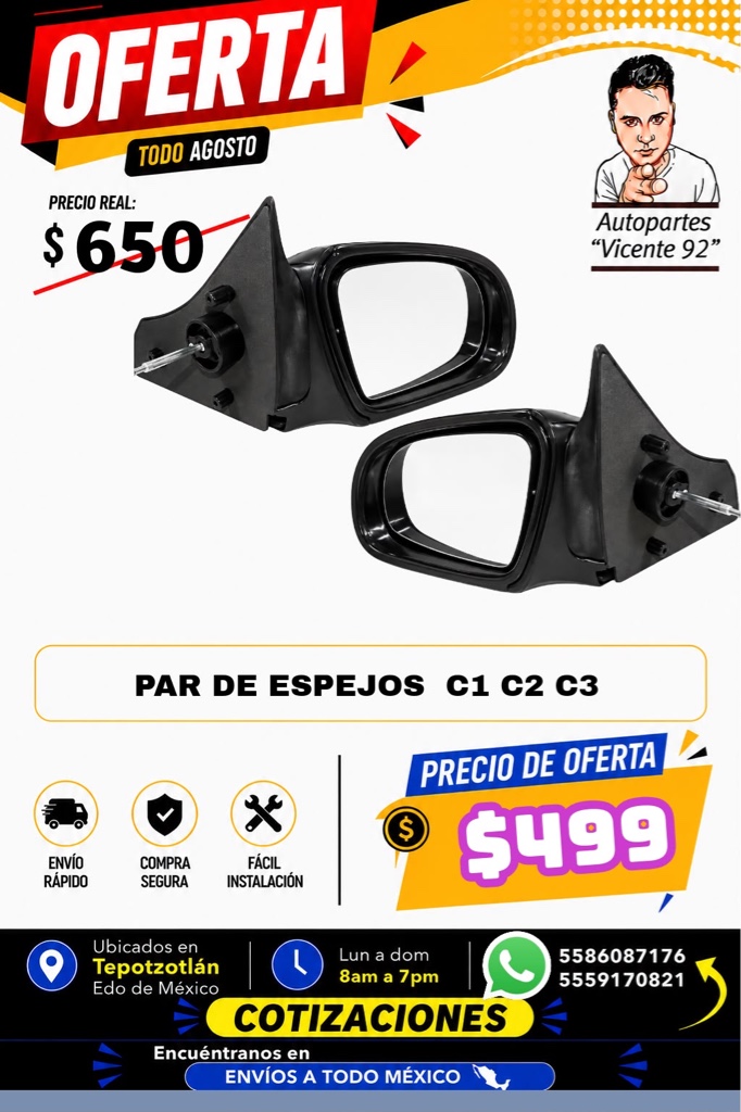 ESPEJO C CONTROL IZQ CHEVY