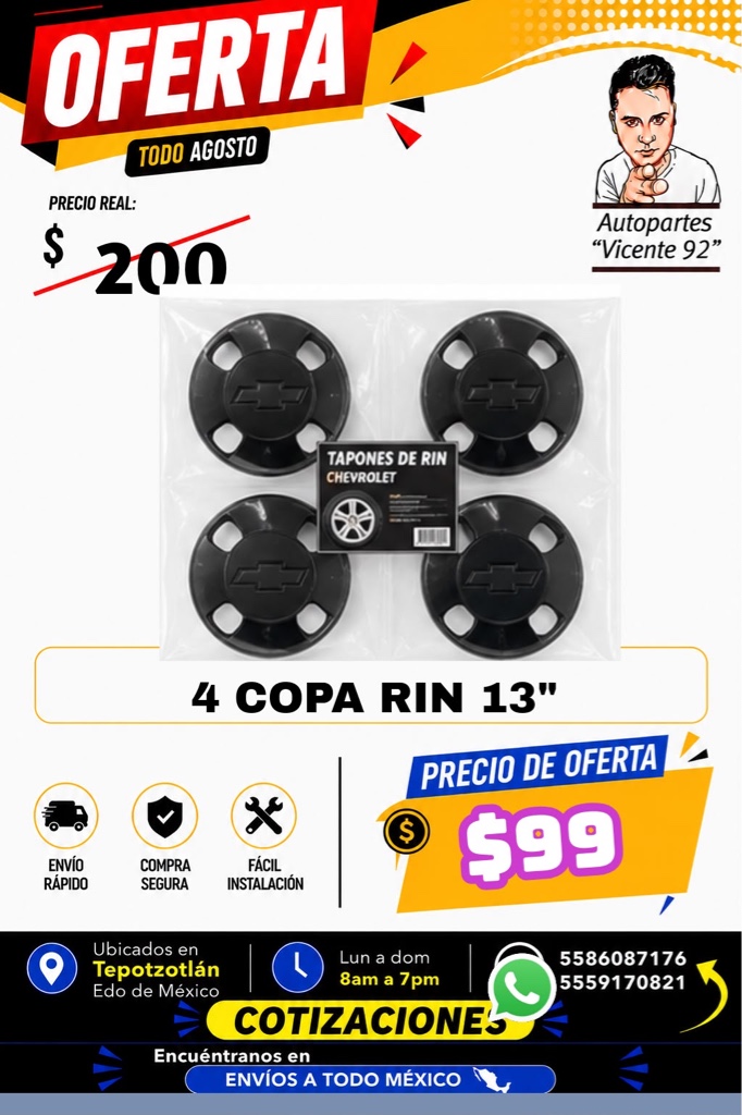 COPA TAPON DE RIN NEGRO