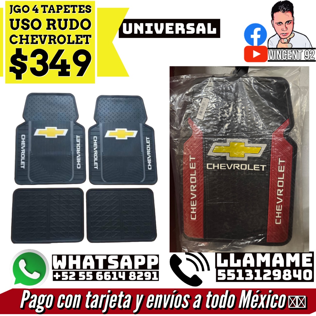 TAPETE CHEVROLET ROJO AZUL GRIS