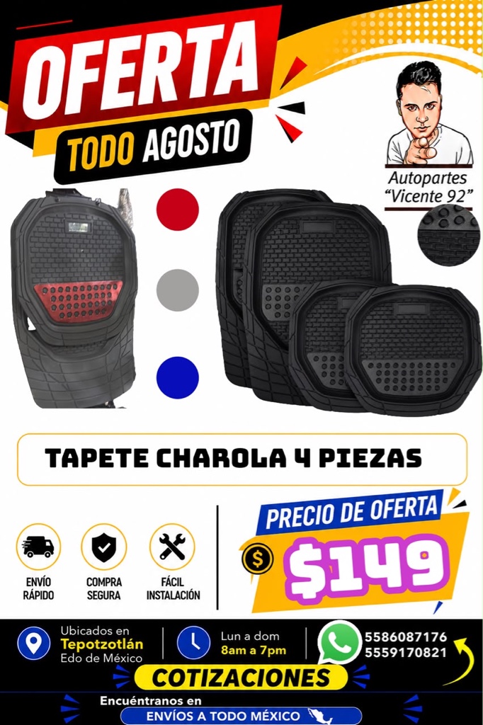 TAPETE CARBÓN PLATA