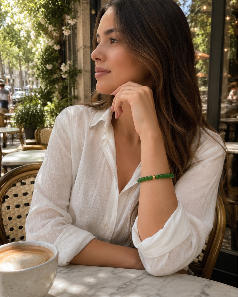 105058 - Pulsera, esferas en Murano y balín de acero