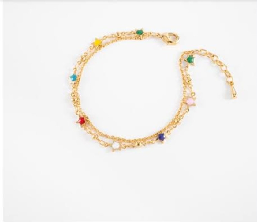 Pulsera dorada con piedras