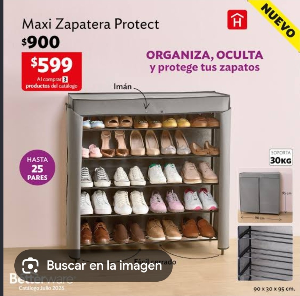 Betterware Maxi Zapatera Protect gris