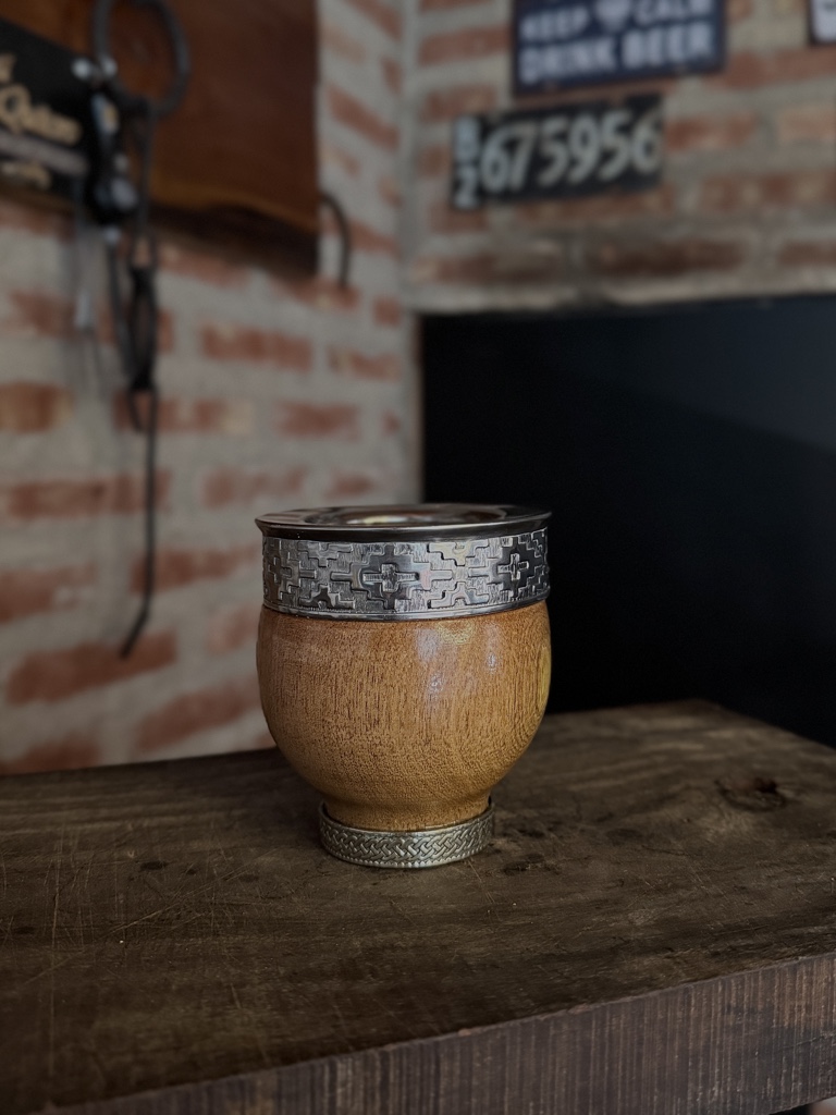 Mate de algarrobo fleje y base de alpaca