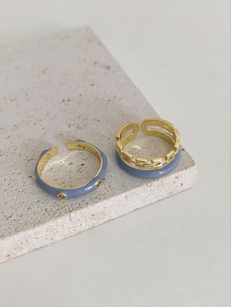 Set de 2 anillos con diseño de cadena