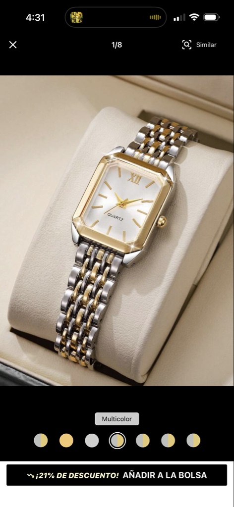 Reloj Quartz dorado y plateado