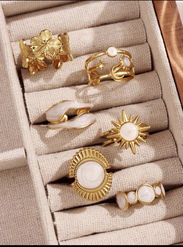 Set de 6 anillos vintage versátil