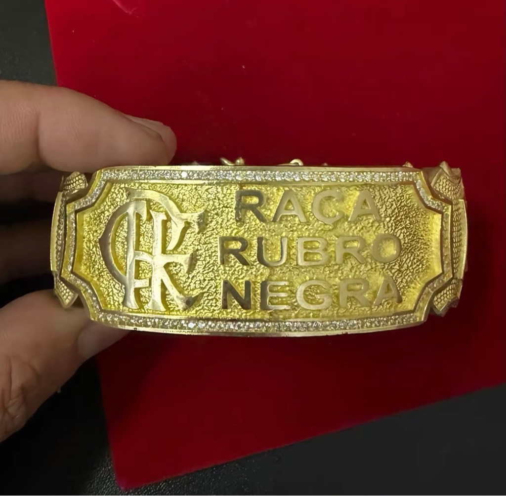 Raca Rubro Negra dourado pulseira