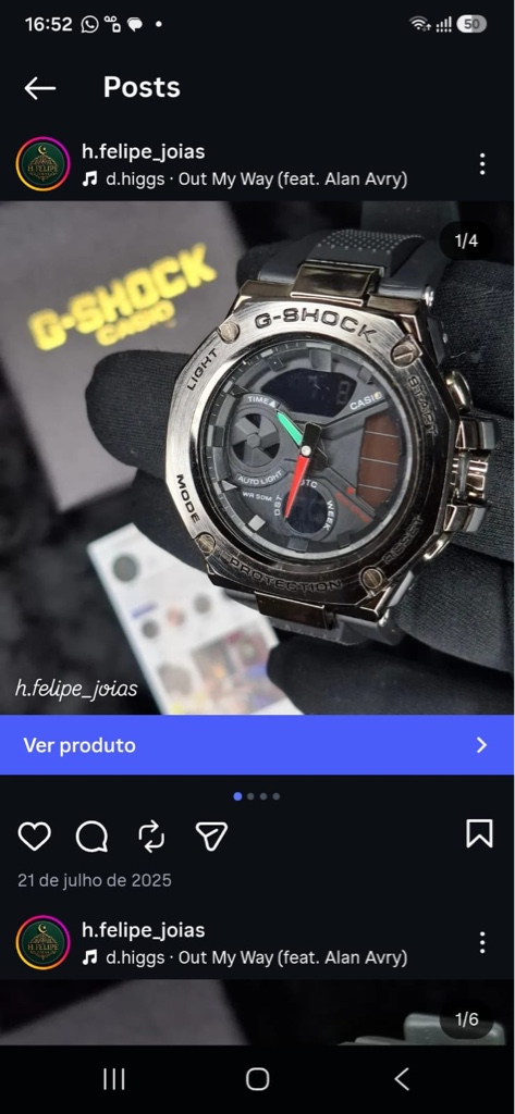 G-SHOCK relogio preto metalico
