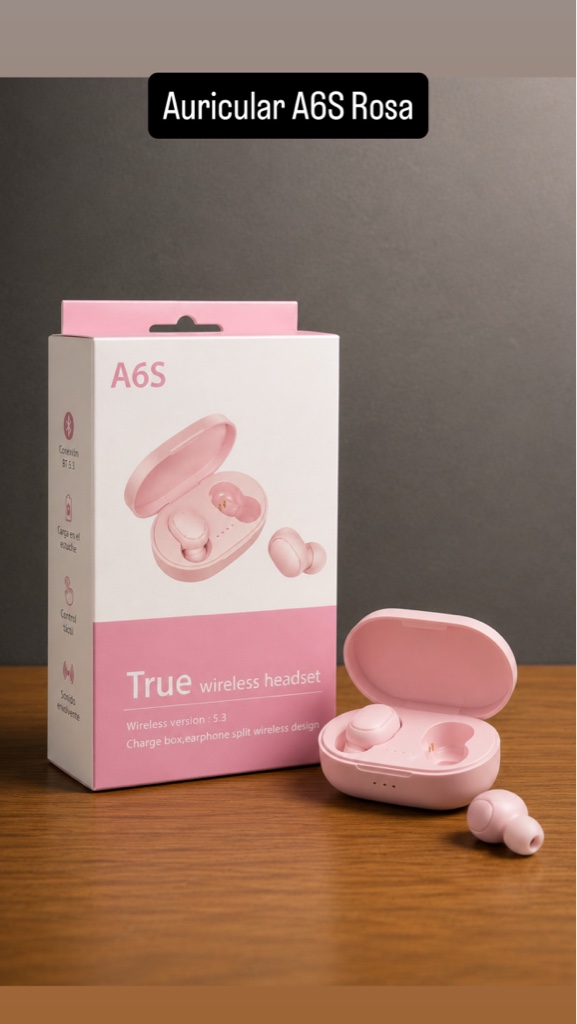 AURICULAR A6S - ROSA PASTEL