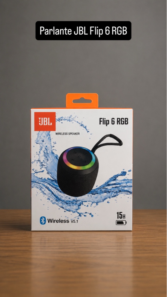 JBL Flip 6 RGB parlante negro