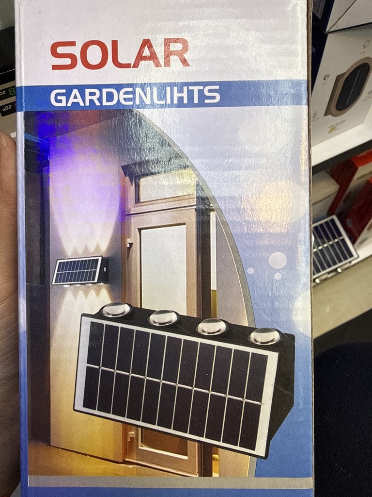 Aplique solar 8 leds