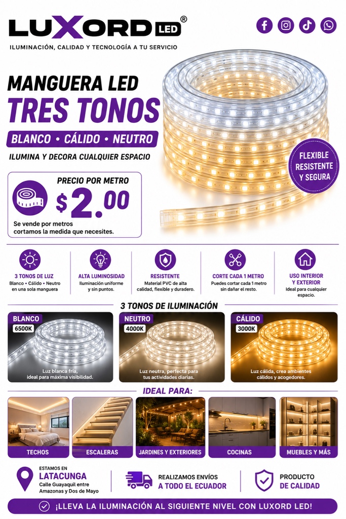 Manguera tres tonos