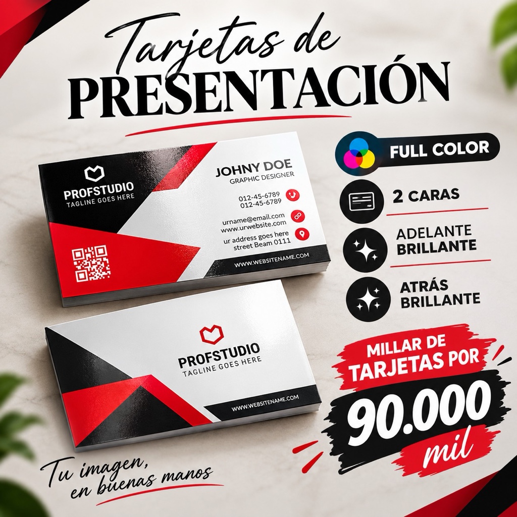 Tarjetas de presentacion doble cara