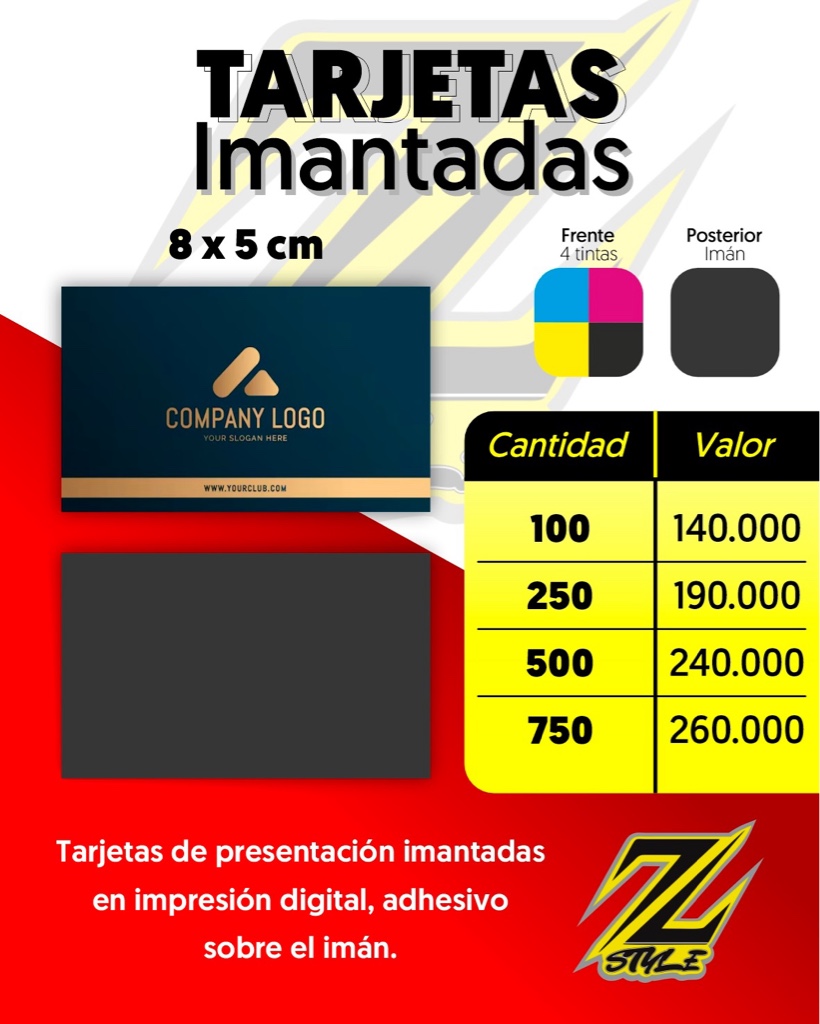 TARJETAS IMANTADAS