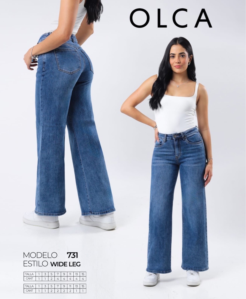 OLCA jeans azul wide leg cod 731