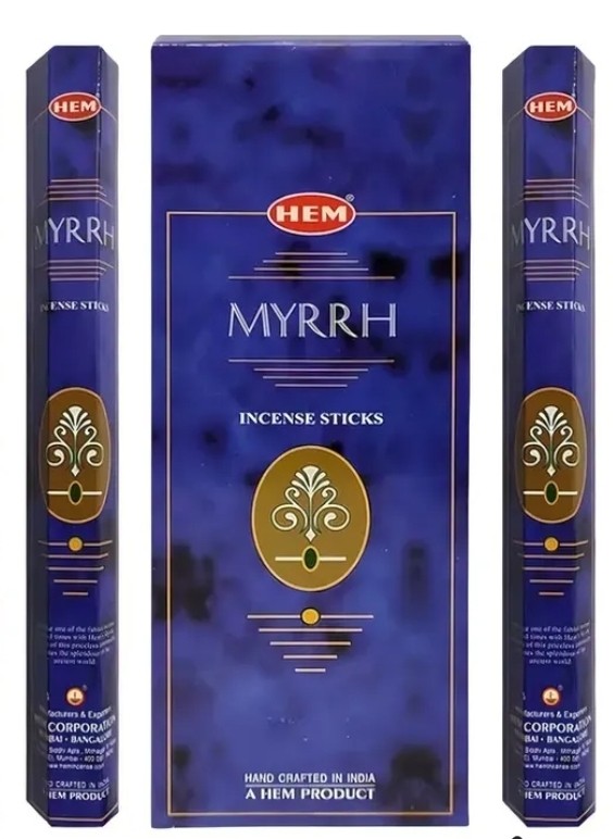 Incienso Myrrh TuboHexagonal 20 Varitas HEM
