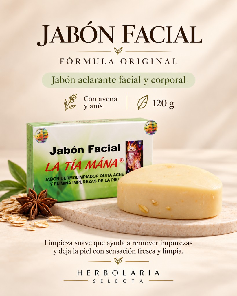 Jabon Tia Mana Formula Original 100gr  Avena y Anis para todo Tipo de Piel by HerbolariaSelecta