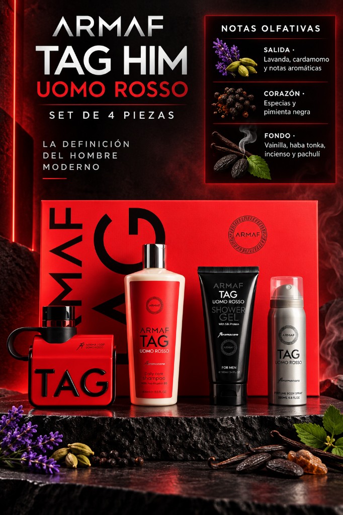 SET ARMAF TAG UOMO ROSSO
