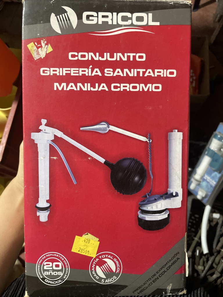 Gricol conjunto grifería sanitario manija cromo