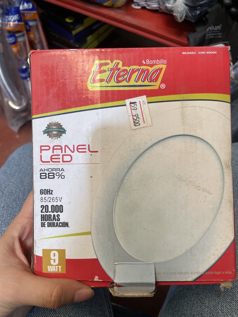 Eterna panel LED blanco 9W