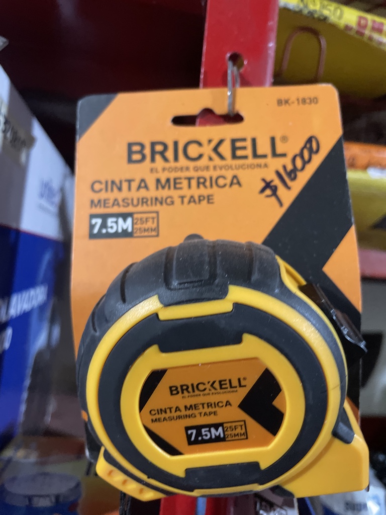 Metro Brickell cinta métrica 7.5m amarilla
