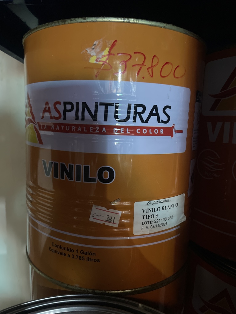 Aspinturas Vinilo blanco tipo 3 por galón