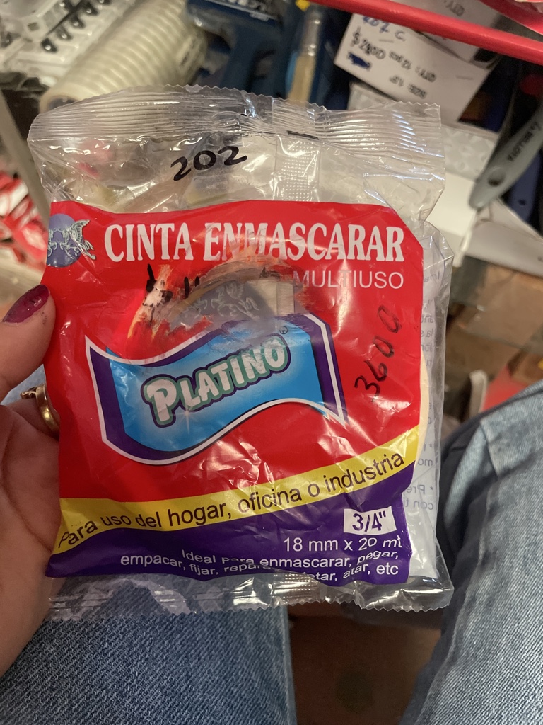 Platino cinta enmascarar 3/4