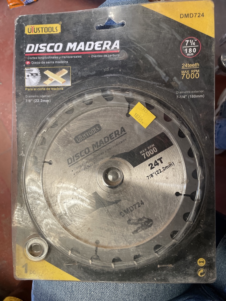Disco madera 7-1/4"