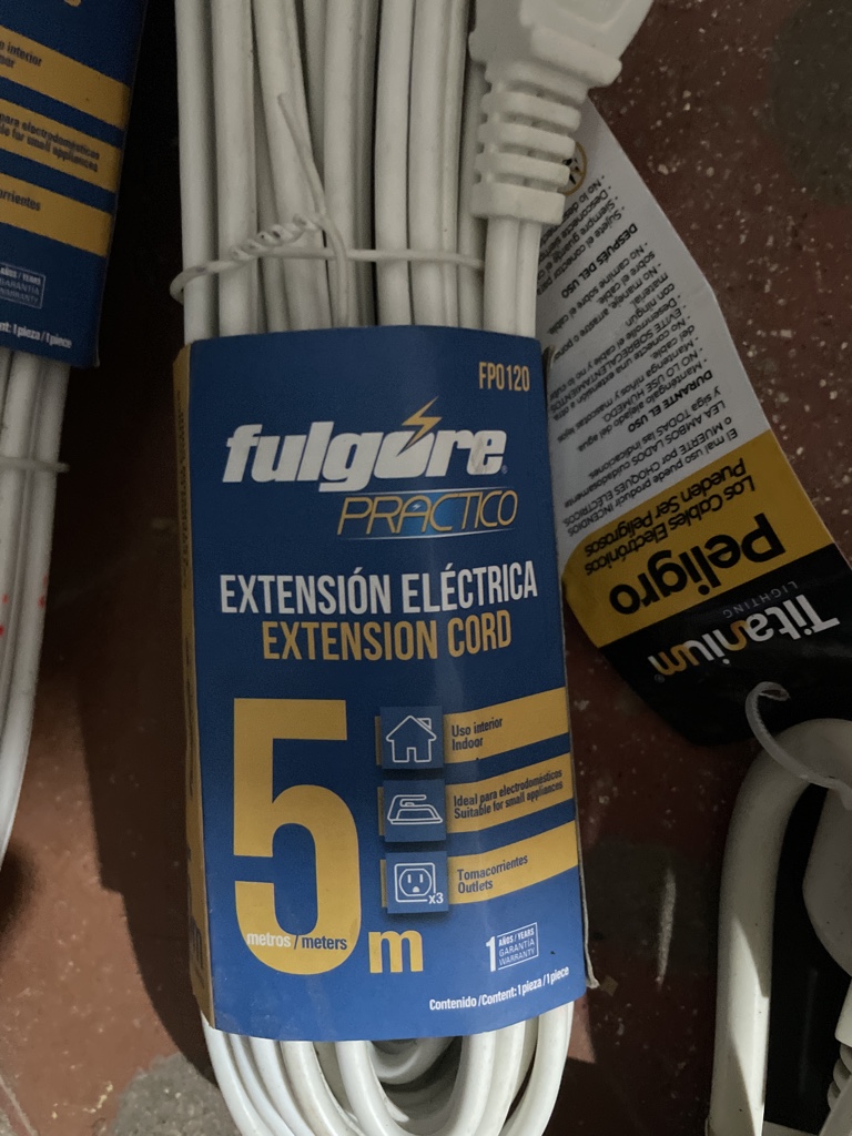 Fulgore Practico extension electrica 5m blanca