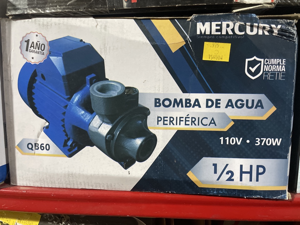 Mercury bomba de agua periférica 1/2 HP