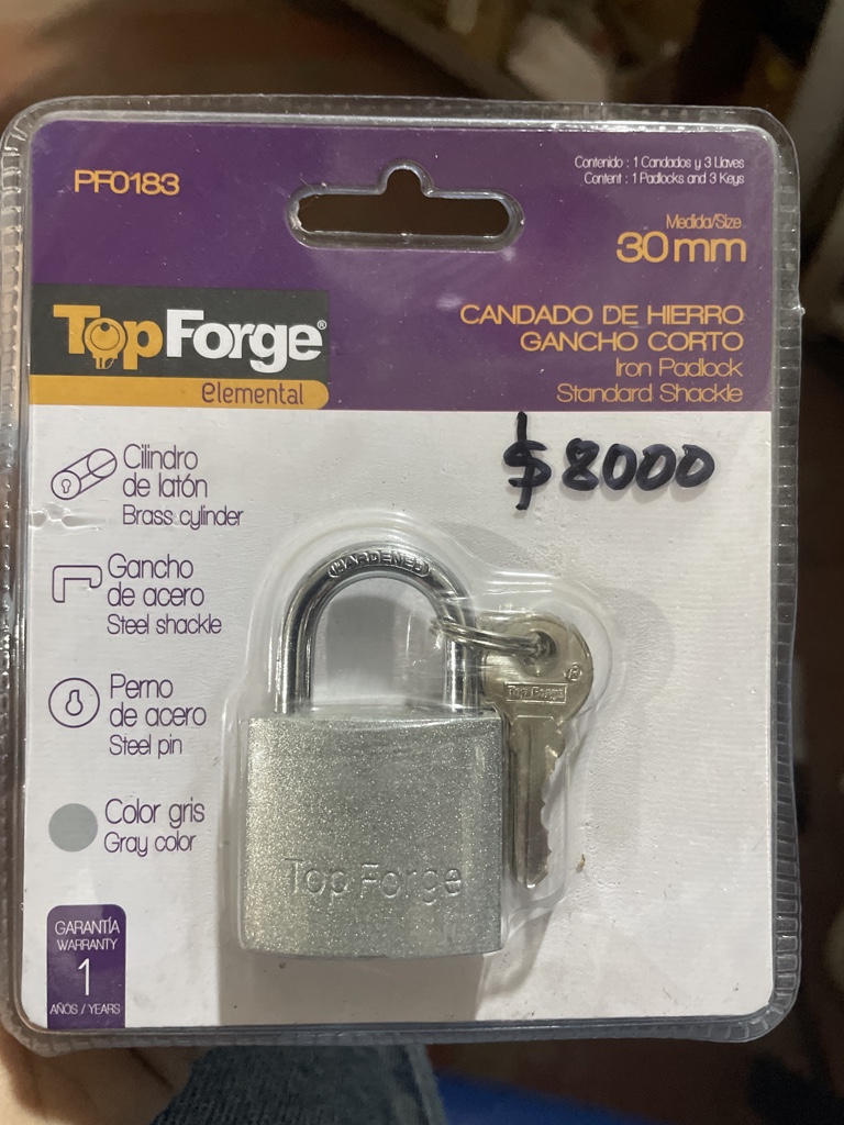 Top Forge candado gris 30mm