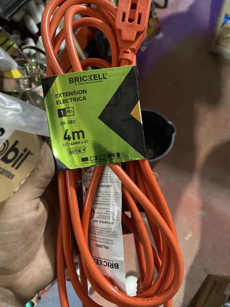 Brickell extension electrica naranja 4m