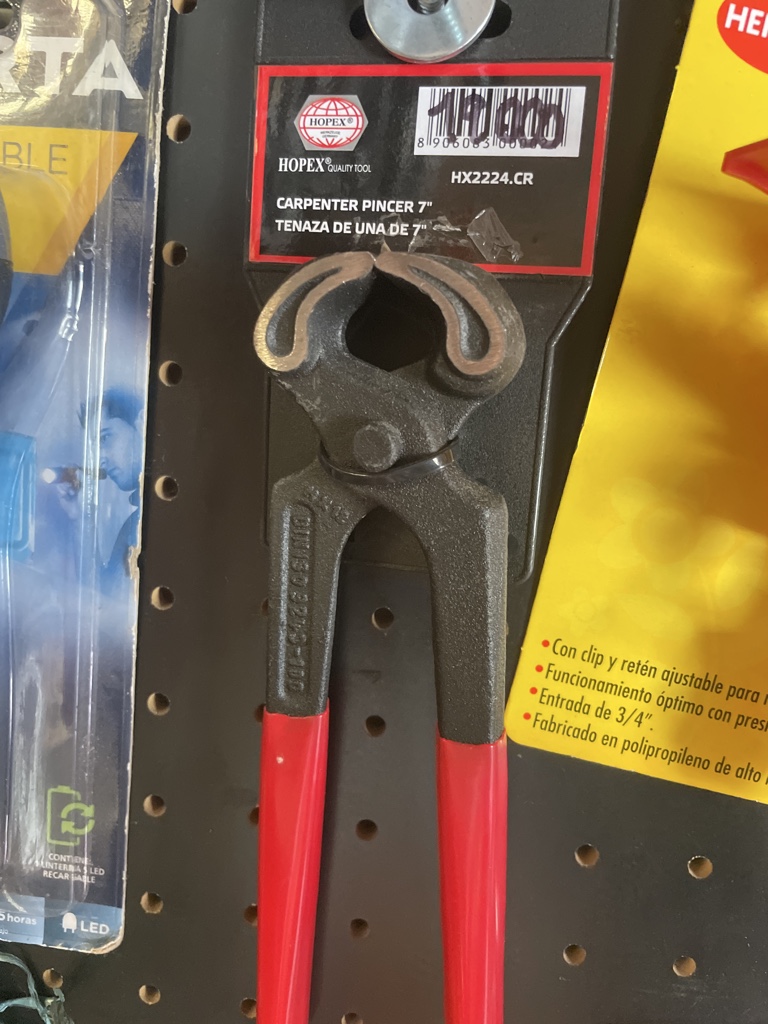 Hopex tenaza carpintero 7" roja y azul