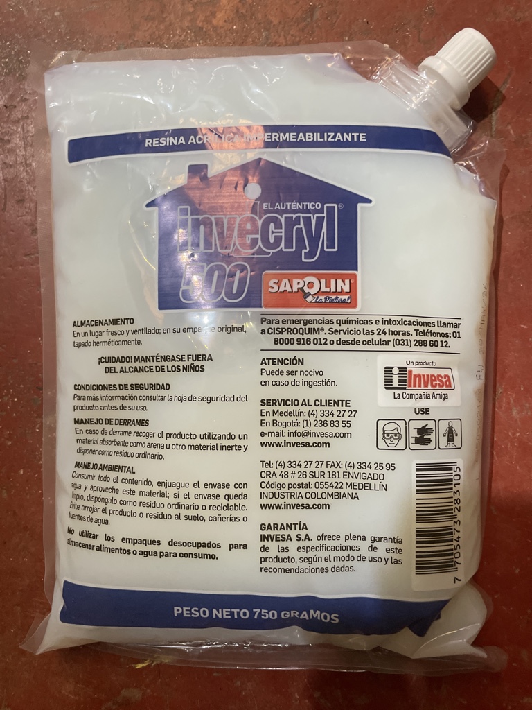 Invecryl 500 impermeabilizante blanco