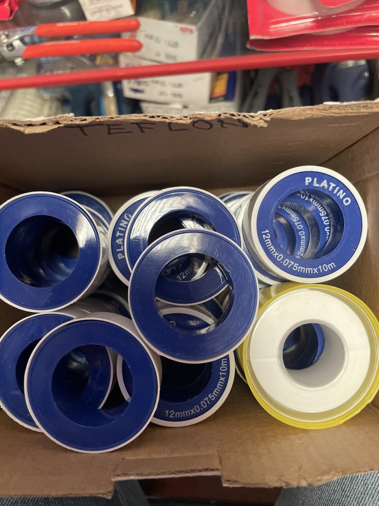 Platino cinta teflon azul/amarilla pequeña