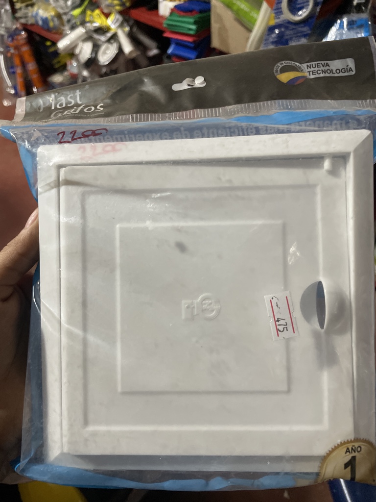 Plast grifos tapa cuadrada blanca