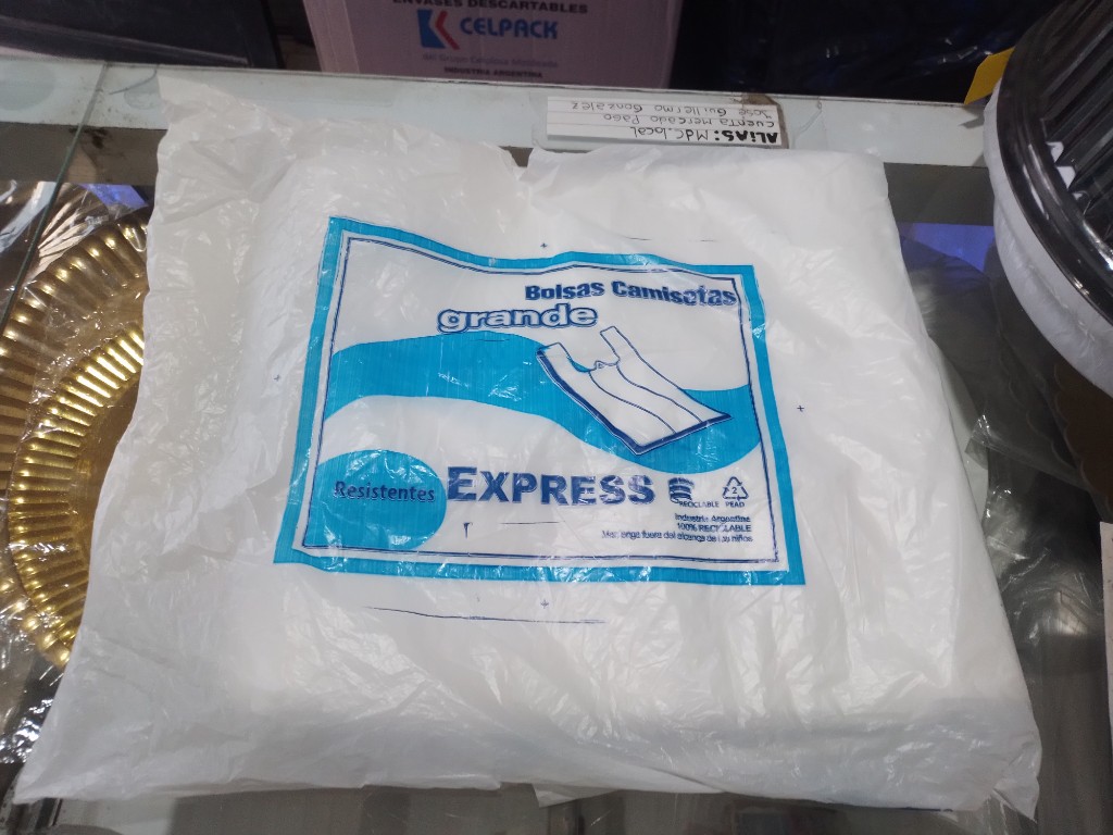 Camiseta 45x60 express blanca F/azul