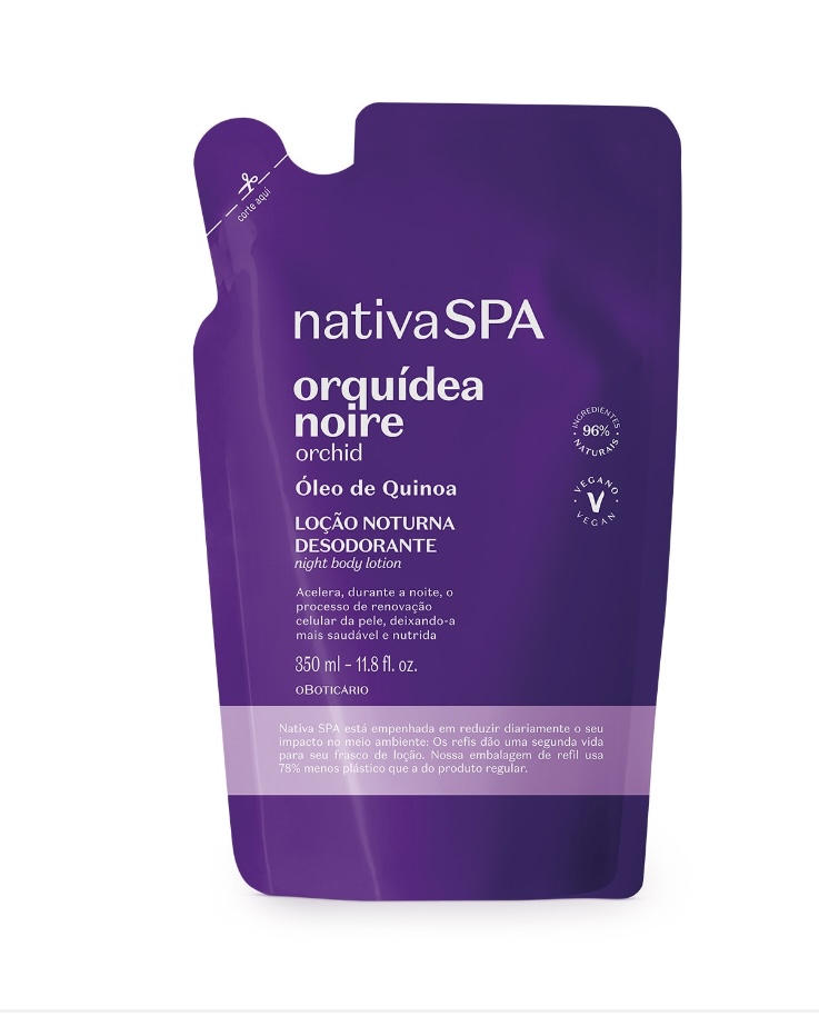 Refil Loção Noturna Desodorante Corporal Nativa Spa Orquídea Noire 350MI